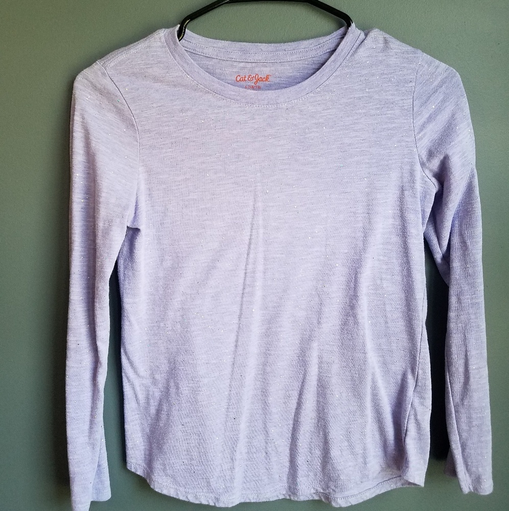 Girls Cat&Jack purple sparkle long sleeve t-shirt